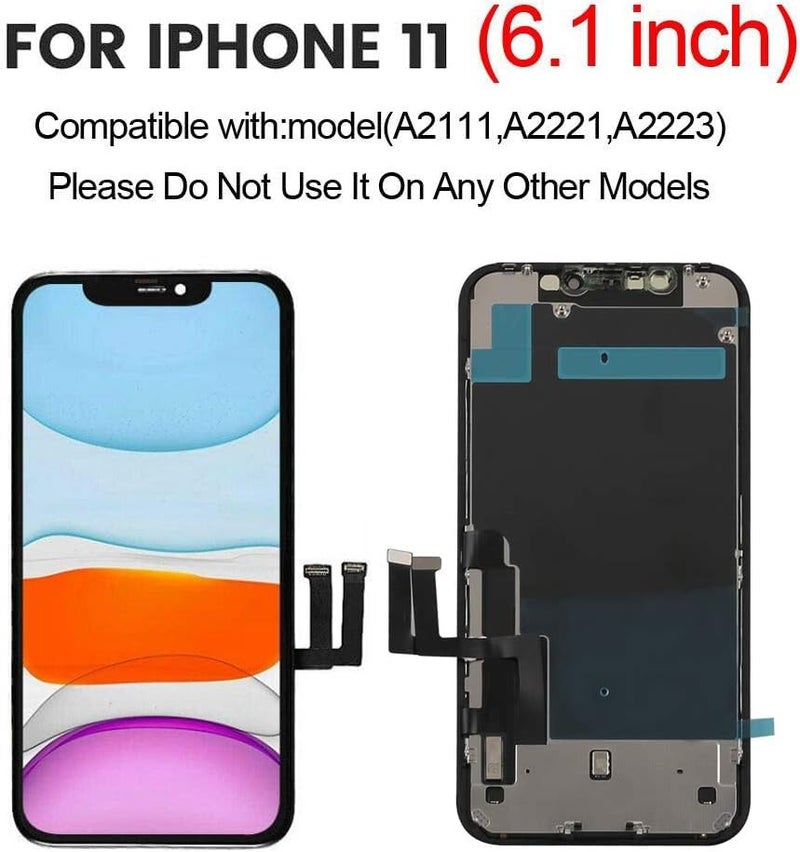 TSIOFO Screen Replacement Compatible for iPhone 11 Screen Replacement 6.1 inch LCD Display 3D Touch Digitizer Frame Assembly Full Repair Kit, with Repair Tools - Image 2
